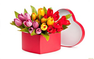 Фото коробки с цветами
